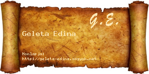 Geleta Edina névjegykártya